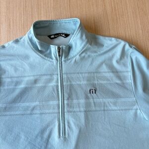 Travis Mathew Light Blue Quarter-Zip Sweatshirt